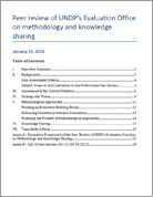 Peer review of UNDP's Evaluation Office on methodology and knowledge sharing